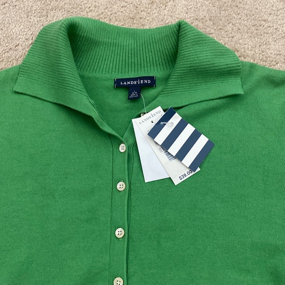 NWT Lands End Kelly Green light sweater - Picture 2 of 3